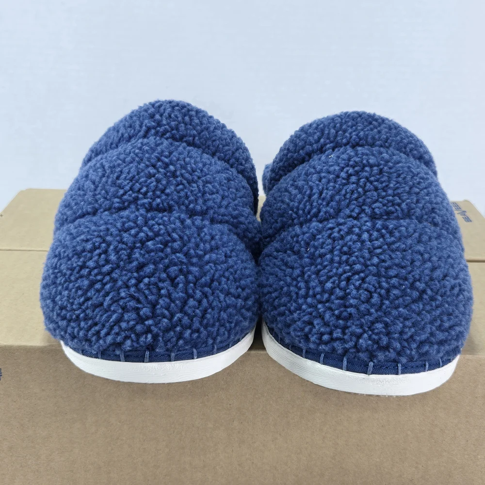 SeaVees SeaChange Slide Navy Blue Sherpa Slide Slippers House Shoe Size Men's 11